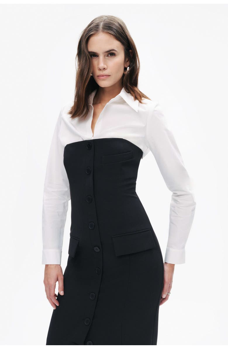 Nocturne Shirt Detail Midi Dress, Alternate, color, 