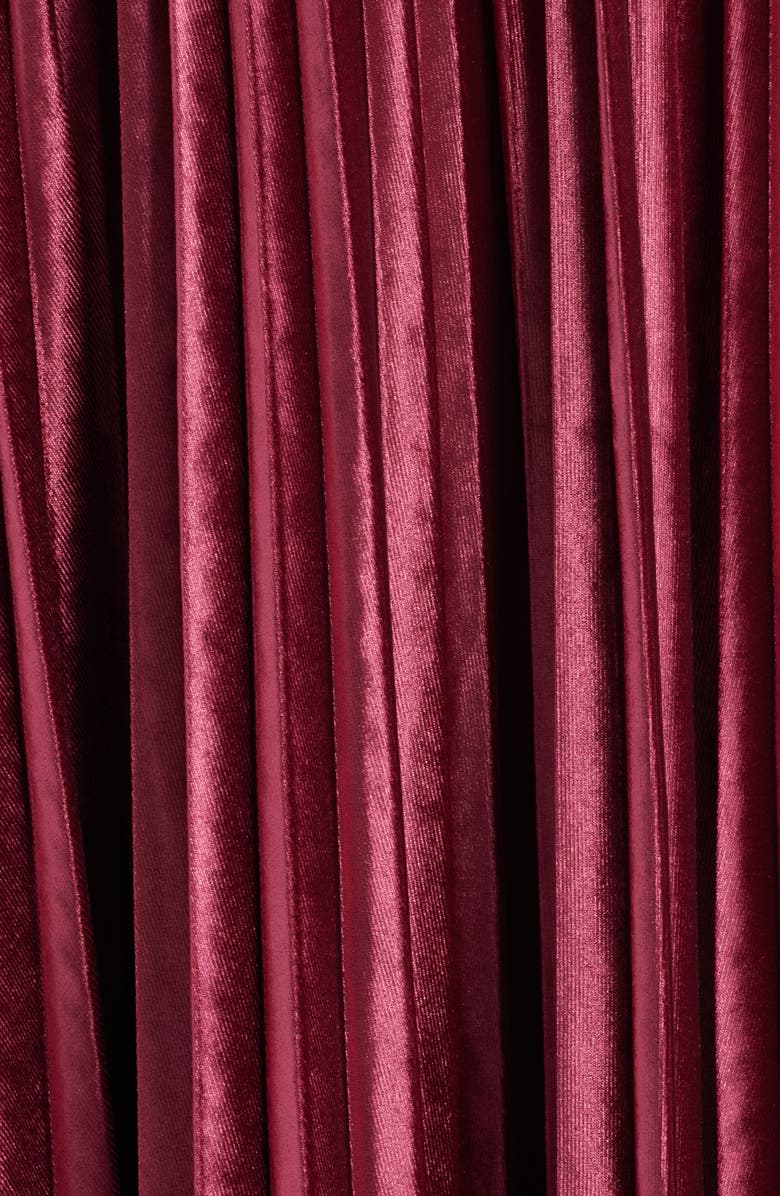 Anne Klein Pull-On Pleated Velour Skirt, Alternate, color, Ruby Red