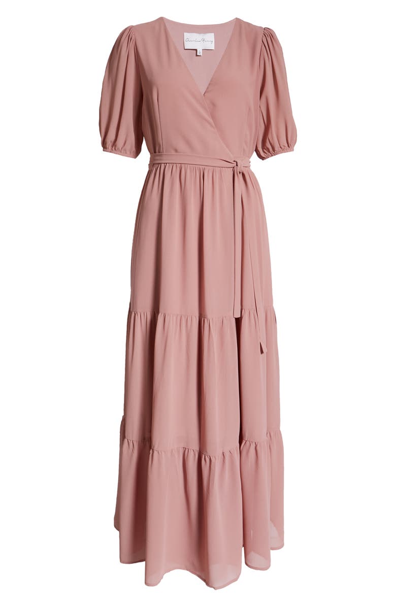 Charles Henry Tiered Wrap Dress, Alternate, color, 