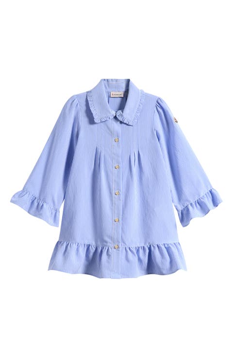 Kids' Stripe Long Sleeve Shirtdress (Big Kid)