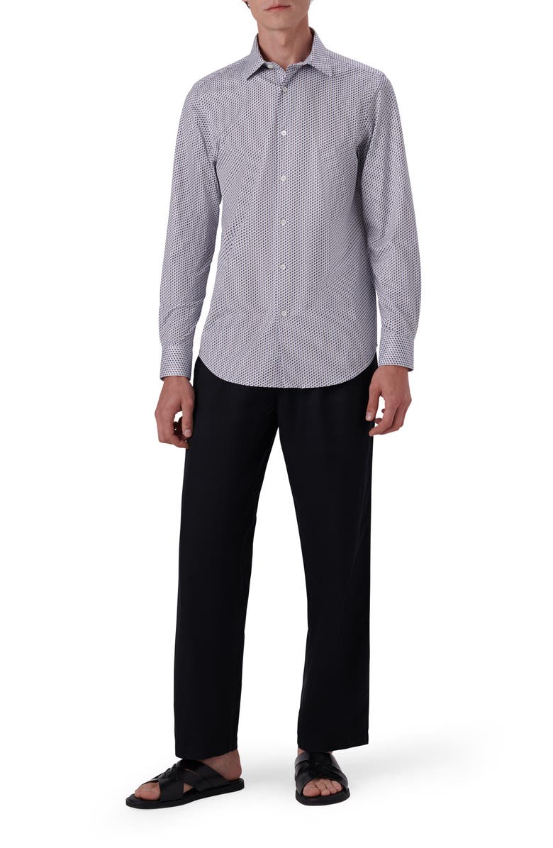 Bugatchi OoohCotton<sup>®</sup> Geometric Print Button-Up Shirt, Alternate, color, 