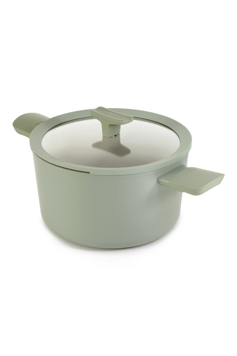Leo Balance 5.8-Quart Nonstick Covered Stockpot, Main, color, SAGE
