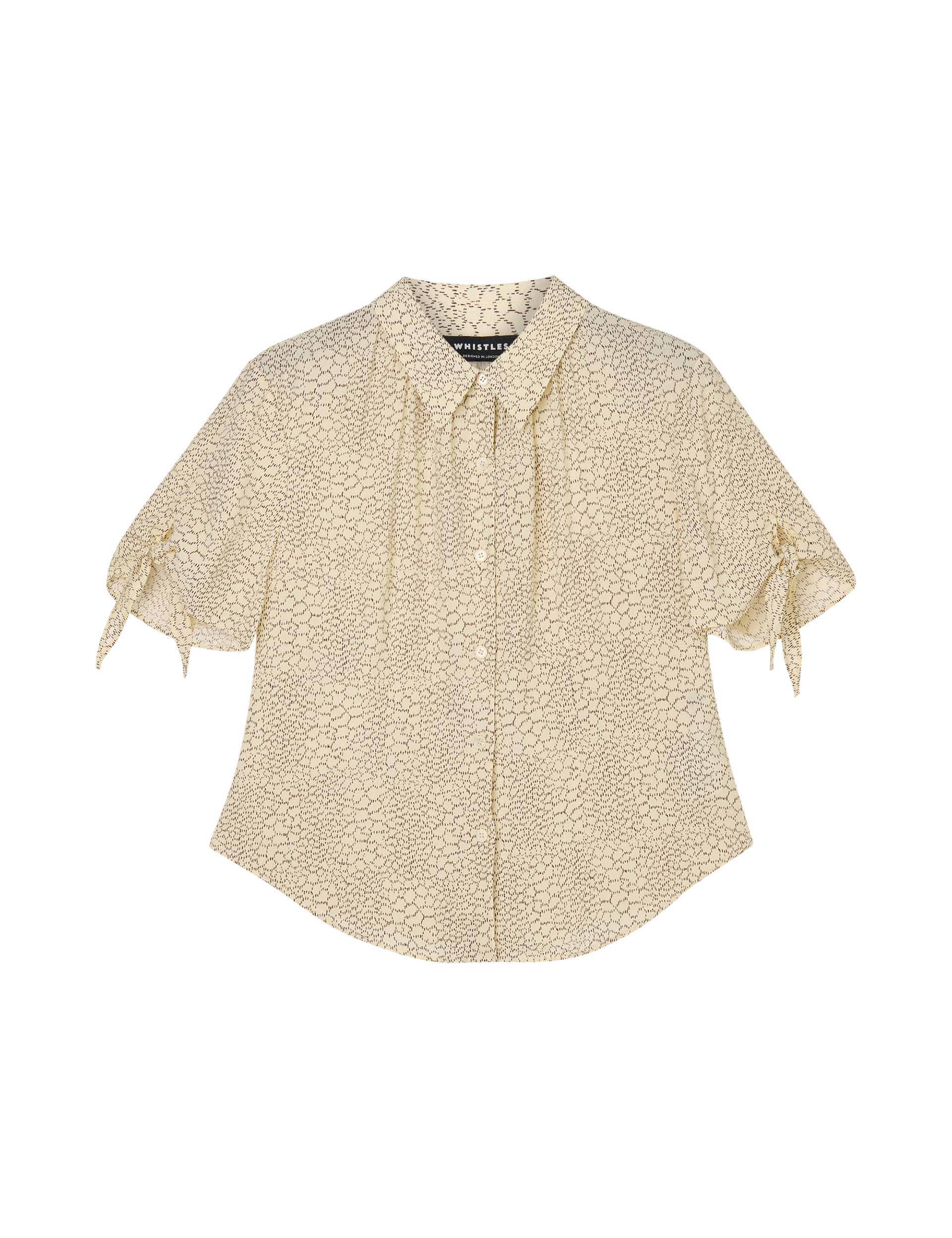 Dashed Marks Tie Sleeve Shirt - image 2