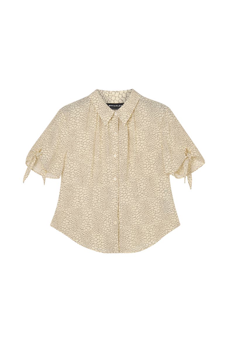 Dashed Marks Tie Sleeve Shirt, Alternate, color, Ivory/Multi
