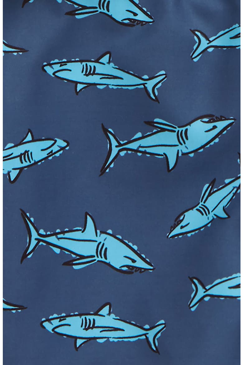Kids' Two-Piece Rashguard Swimsuit, Alternate, color, WHITE- BLUE SKETCHY SHARKS