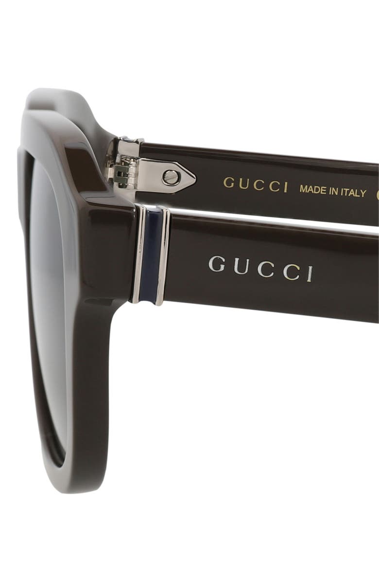 Gucci 55mm Rectangular Sunglasses, Alternate, color, Brown Brown Green
