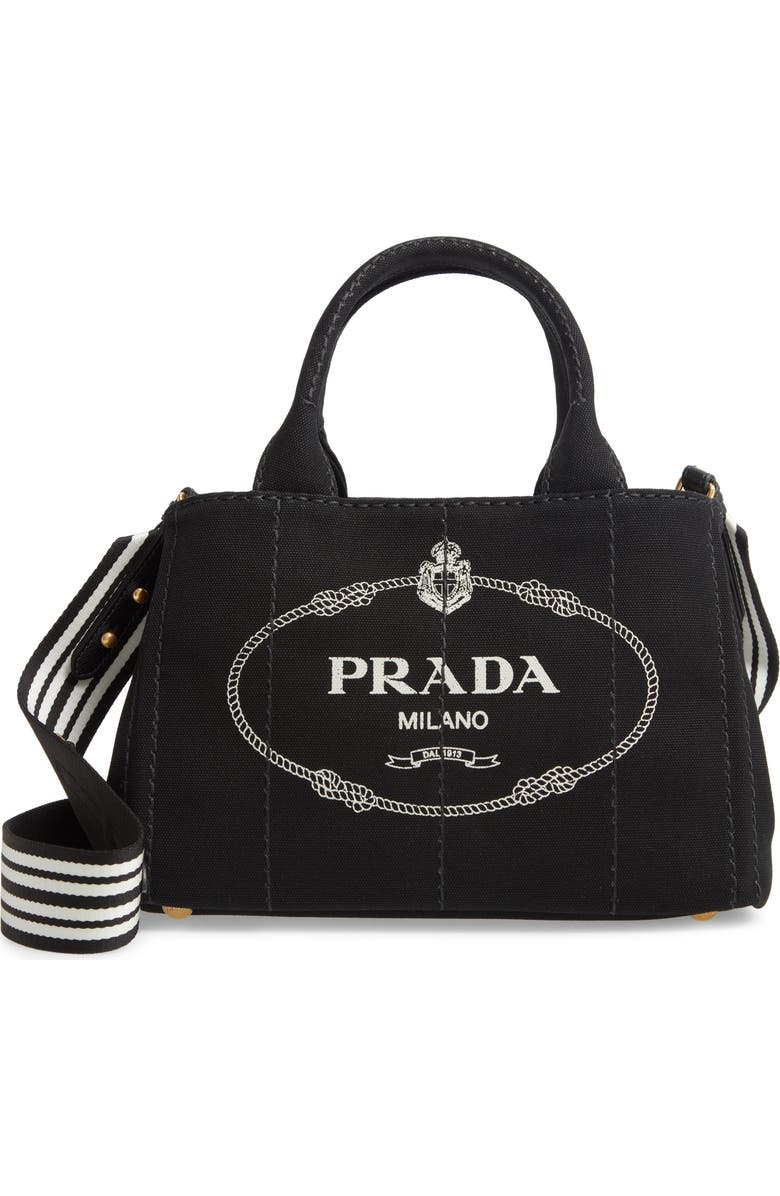 Prada Canapa Logo Garde Canvas Tote, Main, color,