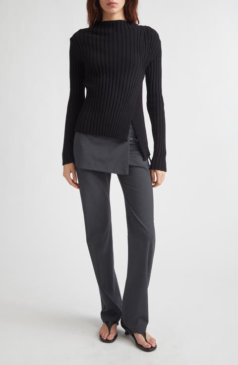 Esmolar Asymmetric Organic Cotton Rib Sweater