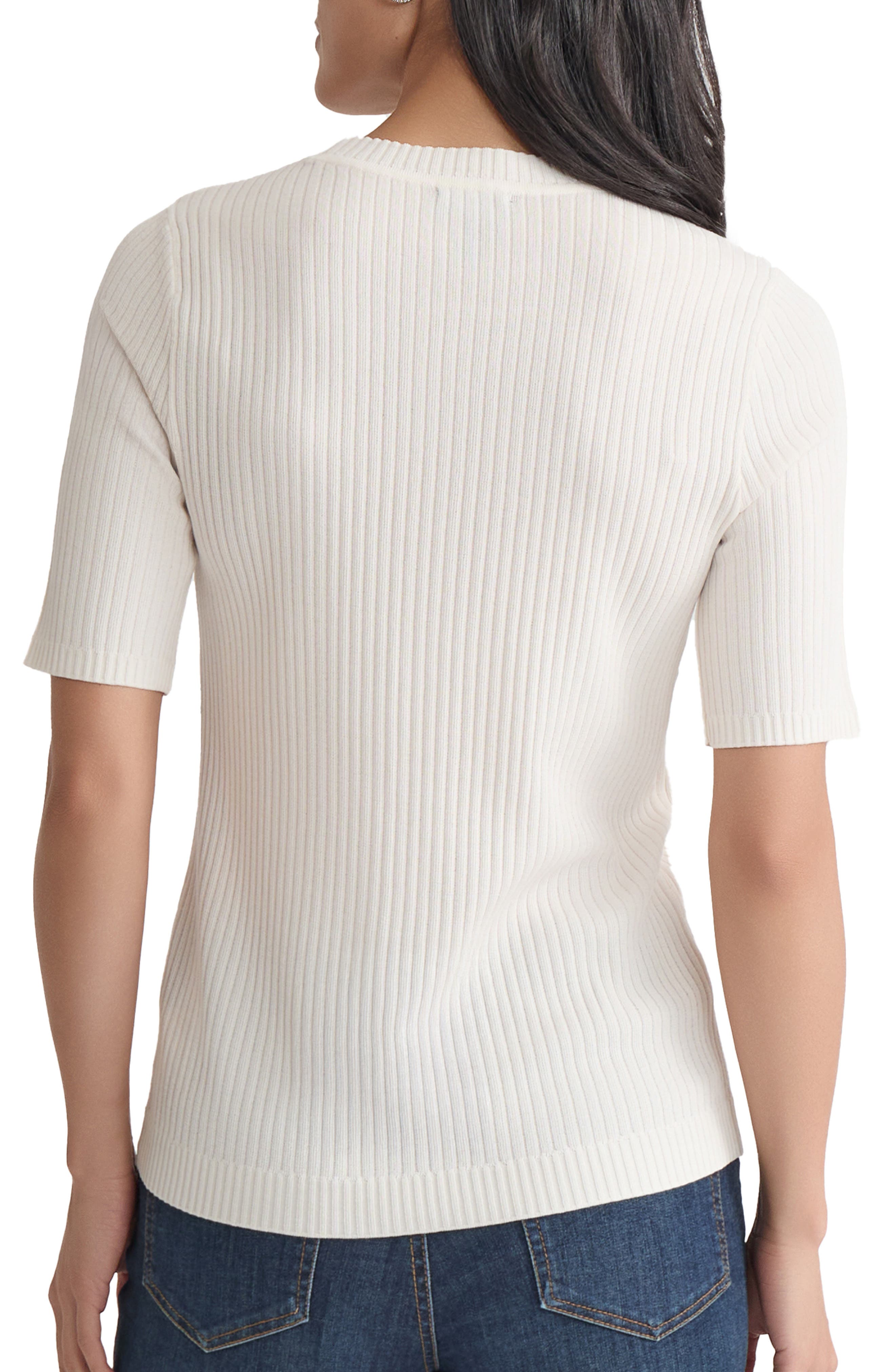 Rib Short Sleeve Sweater - image 4
