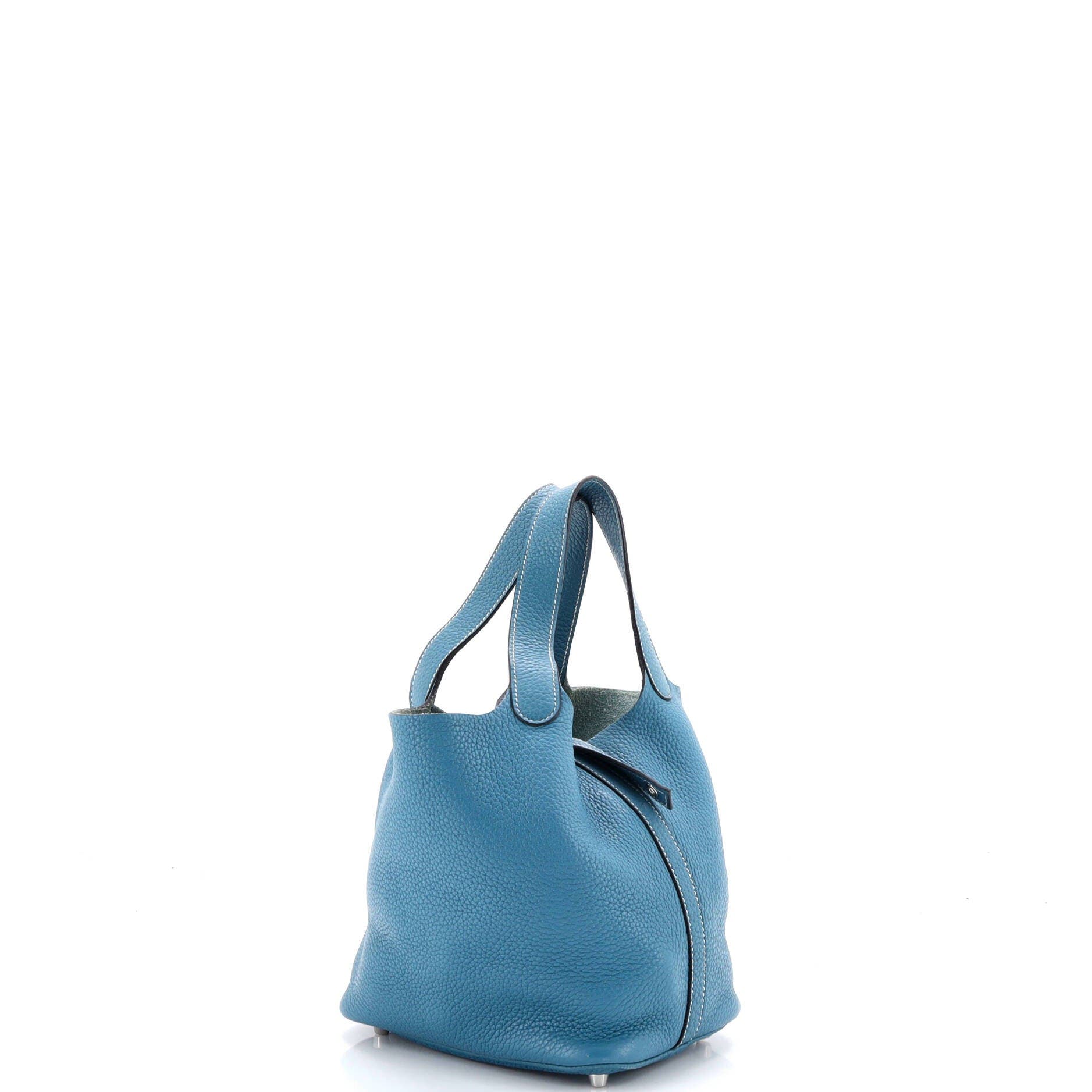 Pre-Owned Hermes Picotin Bag Clemence PM, Alternate, color, Bleu Jean