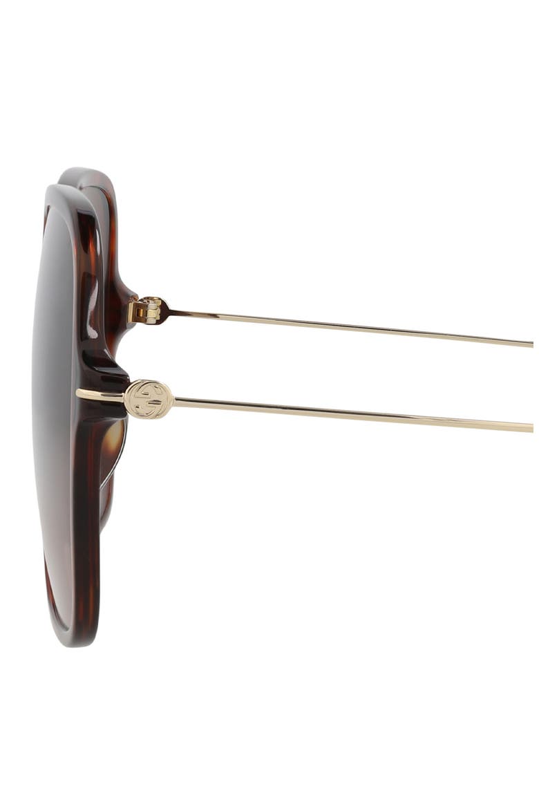 60mm Oversize Sunglasses, Alternate, color, HAVANA GOLD BROWN