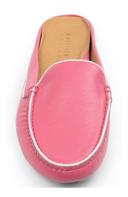 Shop Patricia Green Jill Piped Mule In Hot Pink/white Leather
