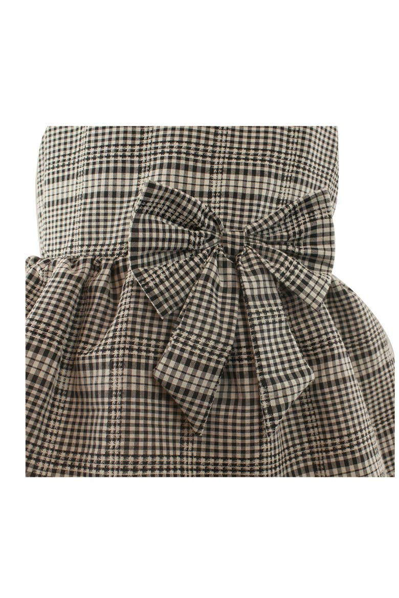 Kids' Check Print Tiered Dress, Alternate, color, BLACK/ WHITE