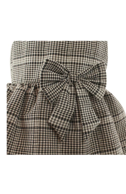 Popatu Kids' Check Print Tiered Dress In Black