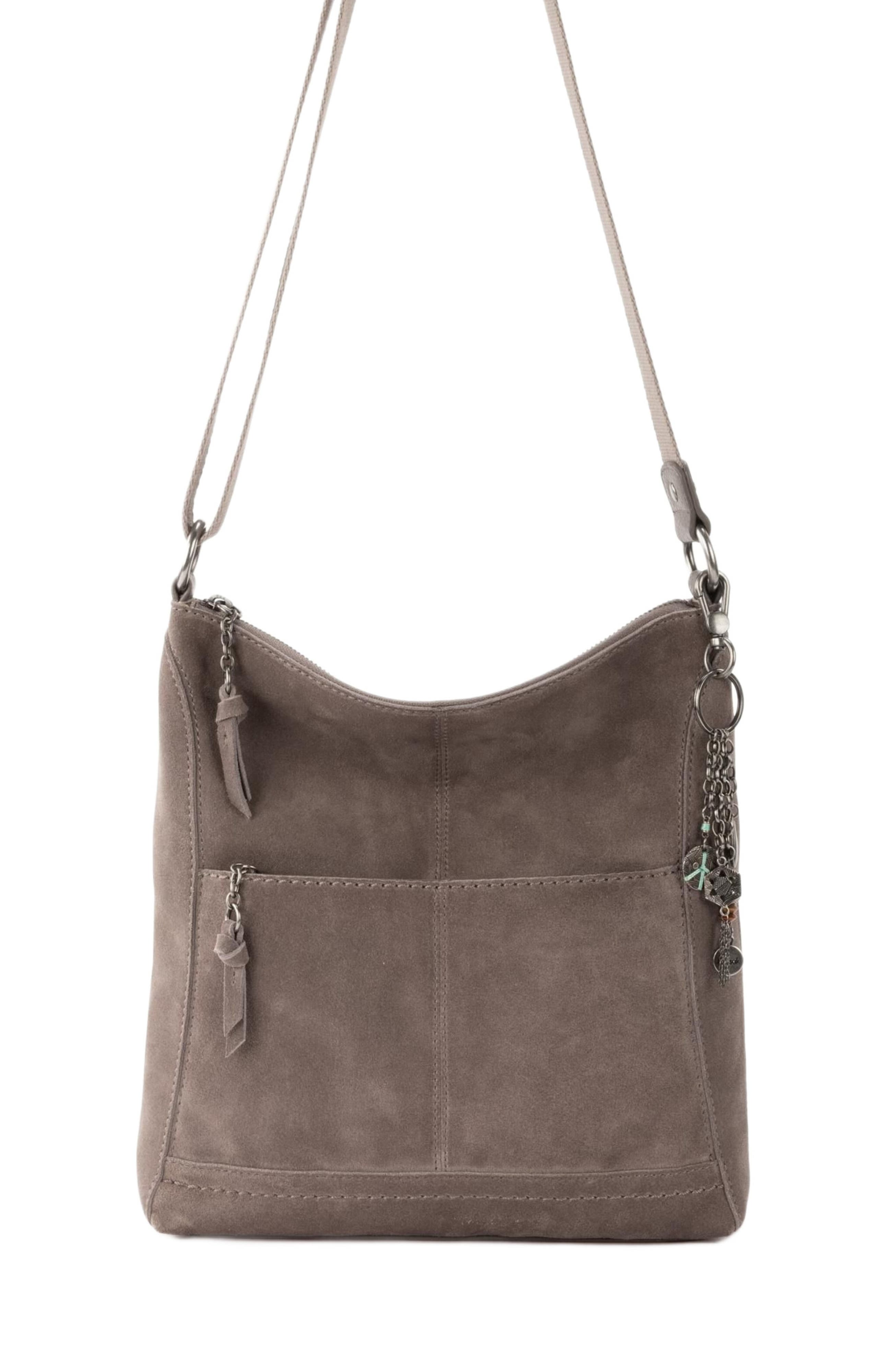 Lucia Crossbody Leather Bag, Alternate, color, Mushroom Suede