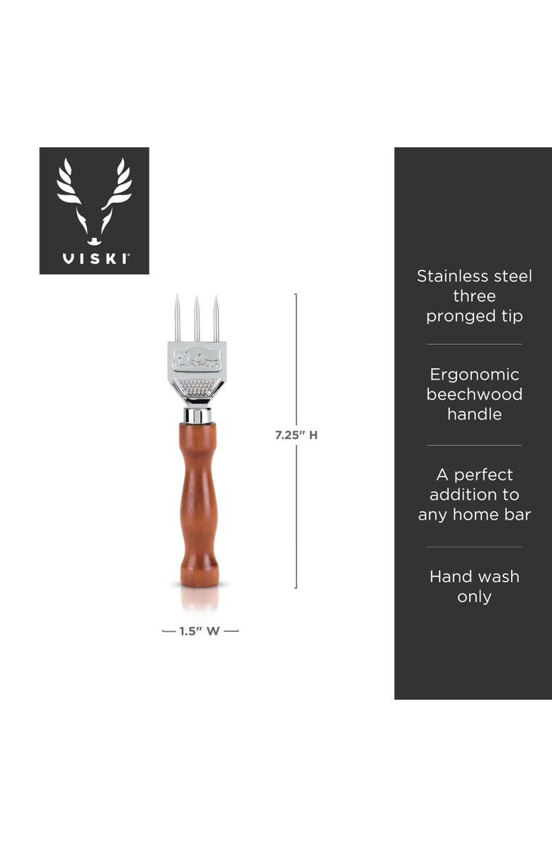 Viski Professional Three Pronged Ice Pick in Stainless Steel, Alternate, color, 
