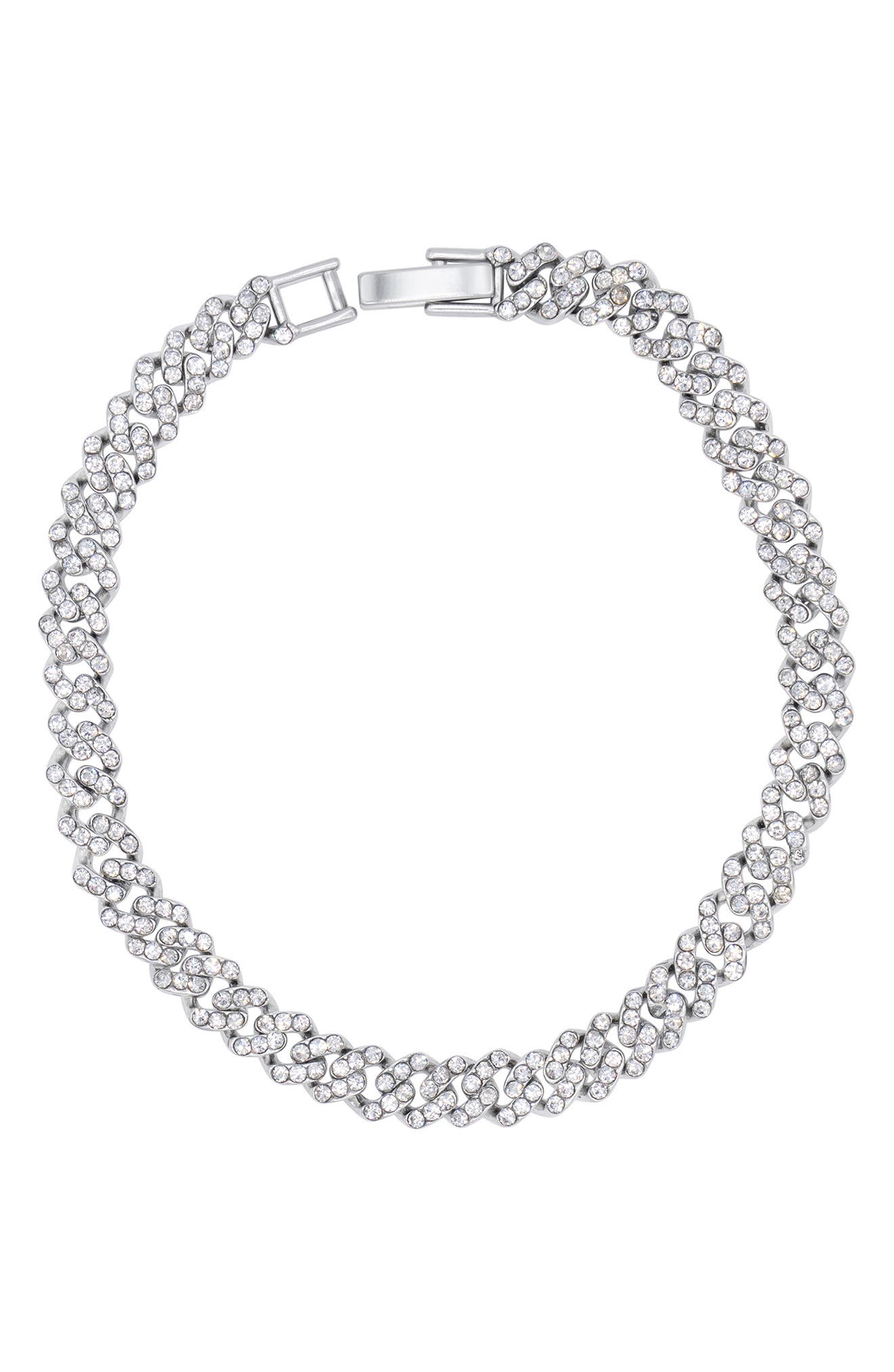 Adornia Crystal Pavé Curb Link Chain Bracelet