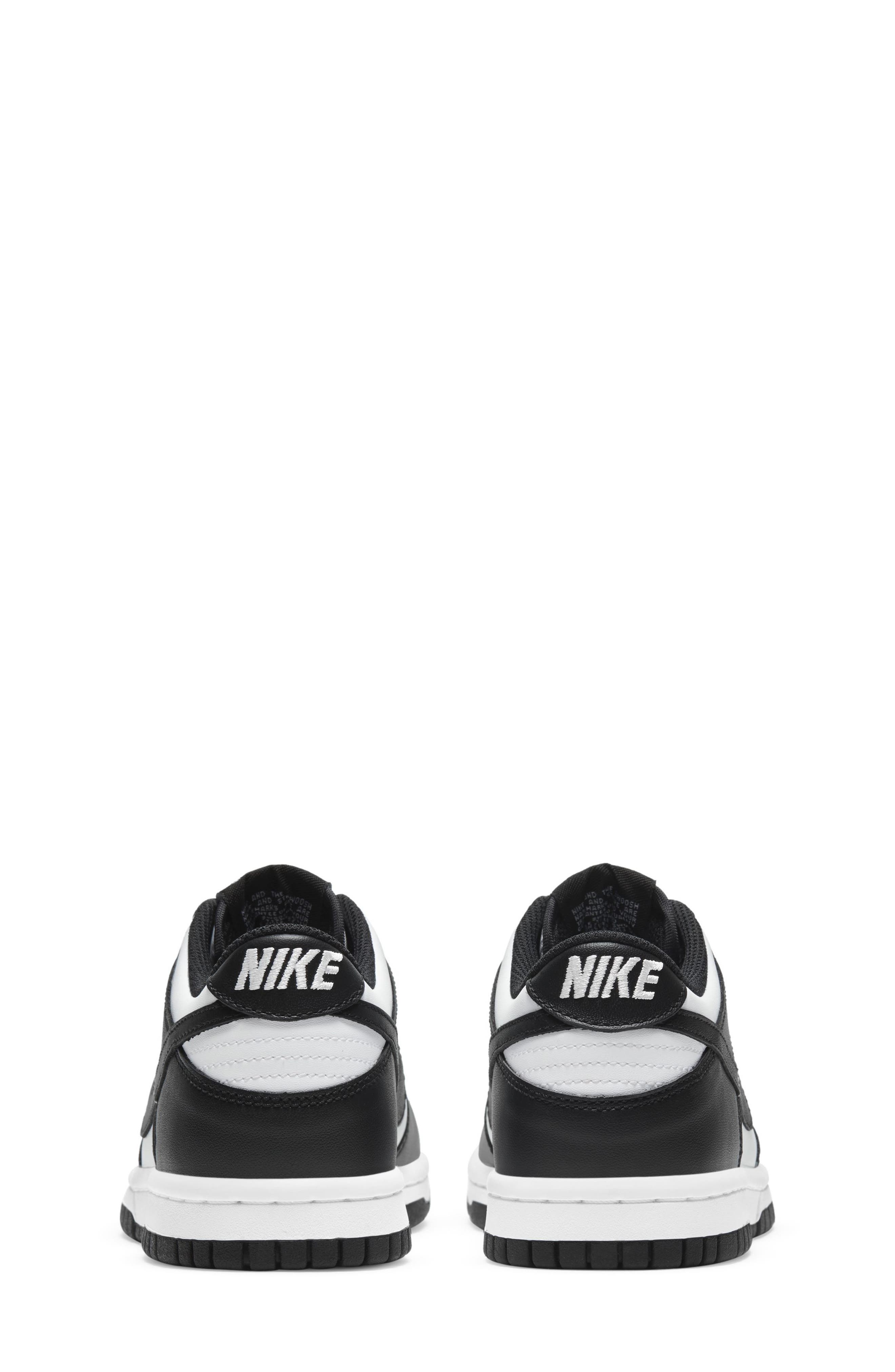 Kids' Dunk Low Basketball Sneaker, Alternate, color, 100 WHITE/BLACK