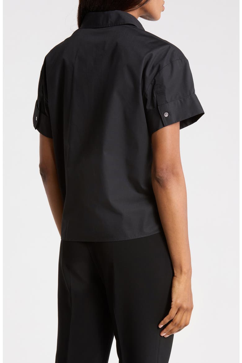 Short Sleeve Poplin Shirt, Alternate, color, BLACK