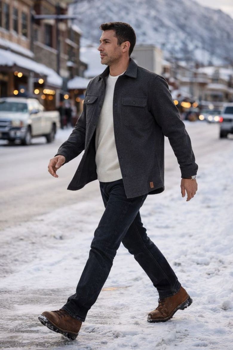 Park City Vegan Wool Barn Jacket, Alternate, color, Charcoal