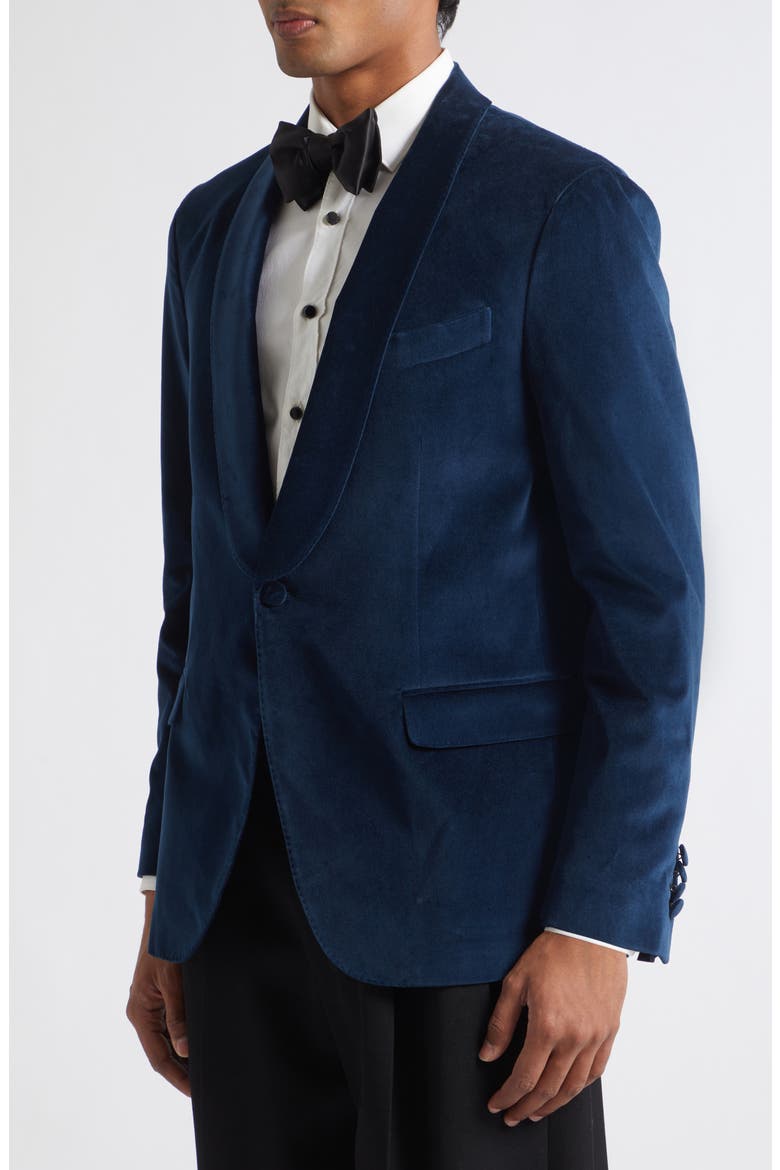Velvet Shawl Collar Jacket, Alternate, color, NAVY