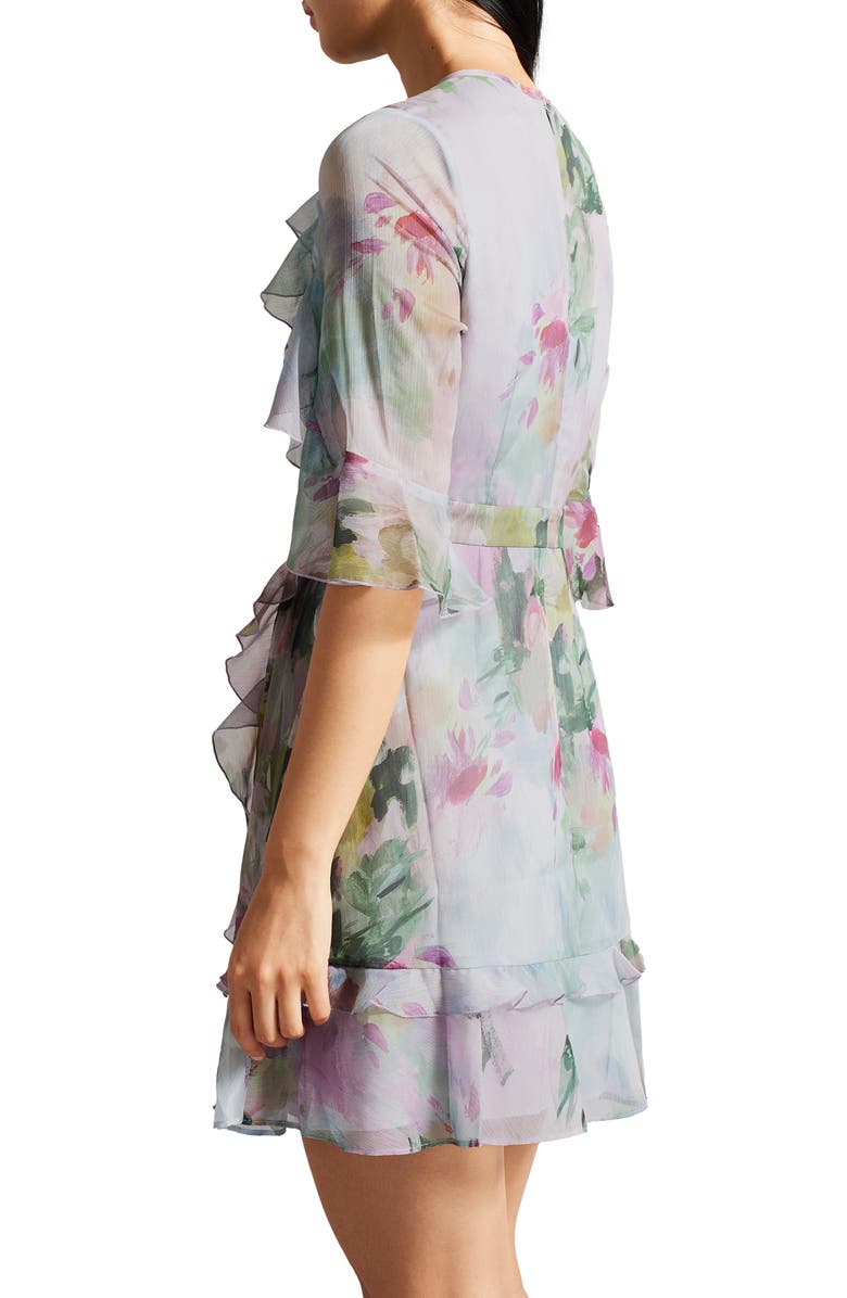 Ted Baker London Maddiey Floral Print Waterfall Ruffle Dress, Alternate, color, 