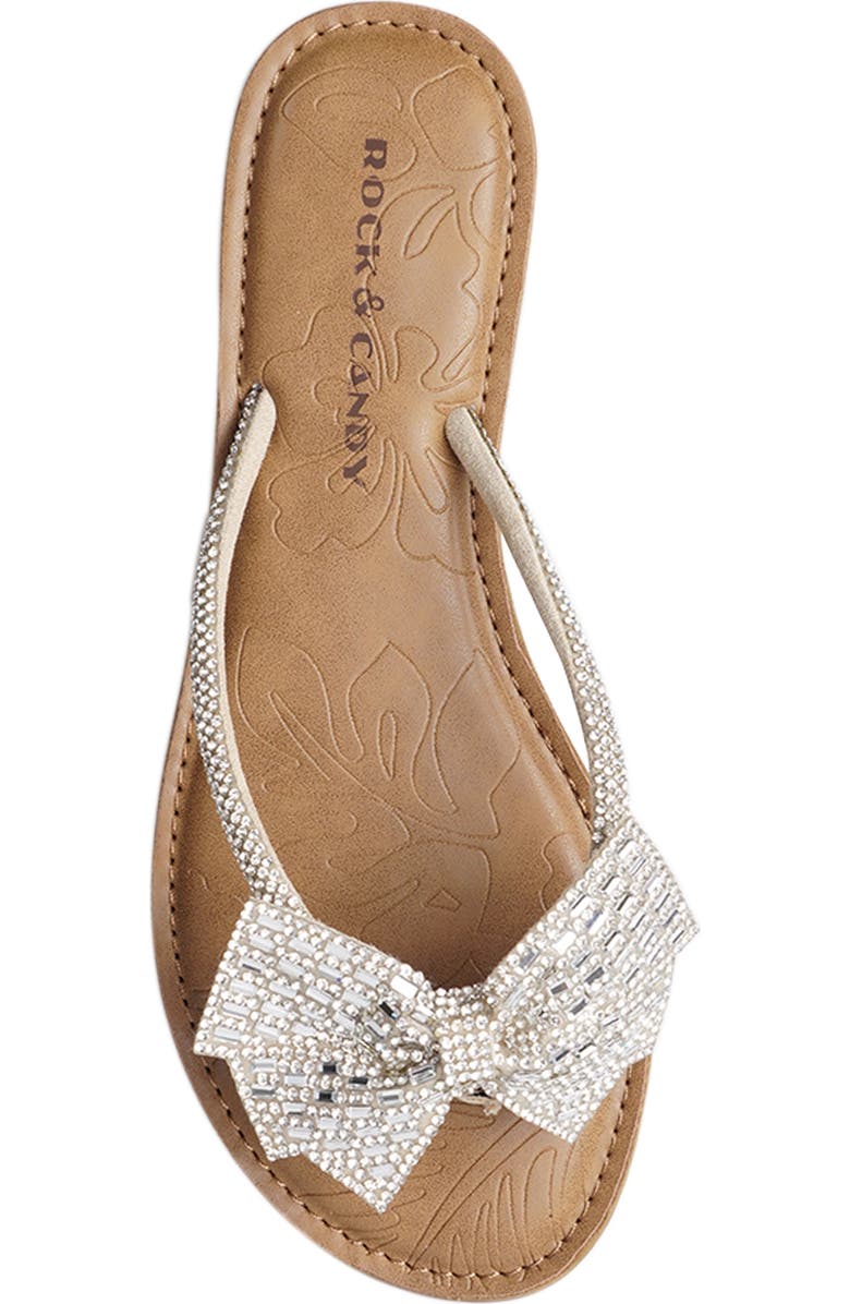 ROCK AND CANDY Crystal Bow Flip Flop, Alternate, color,