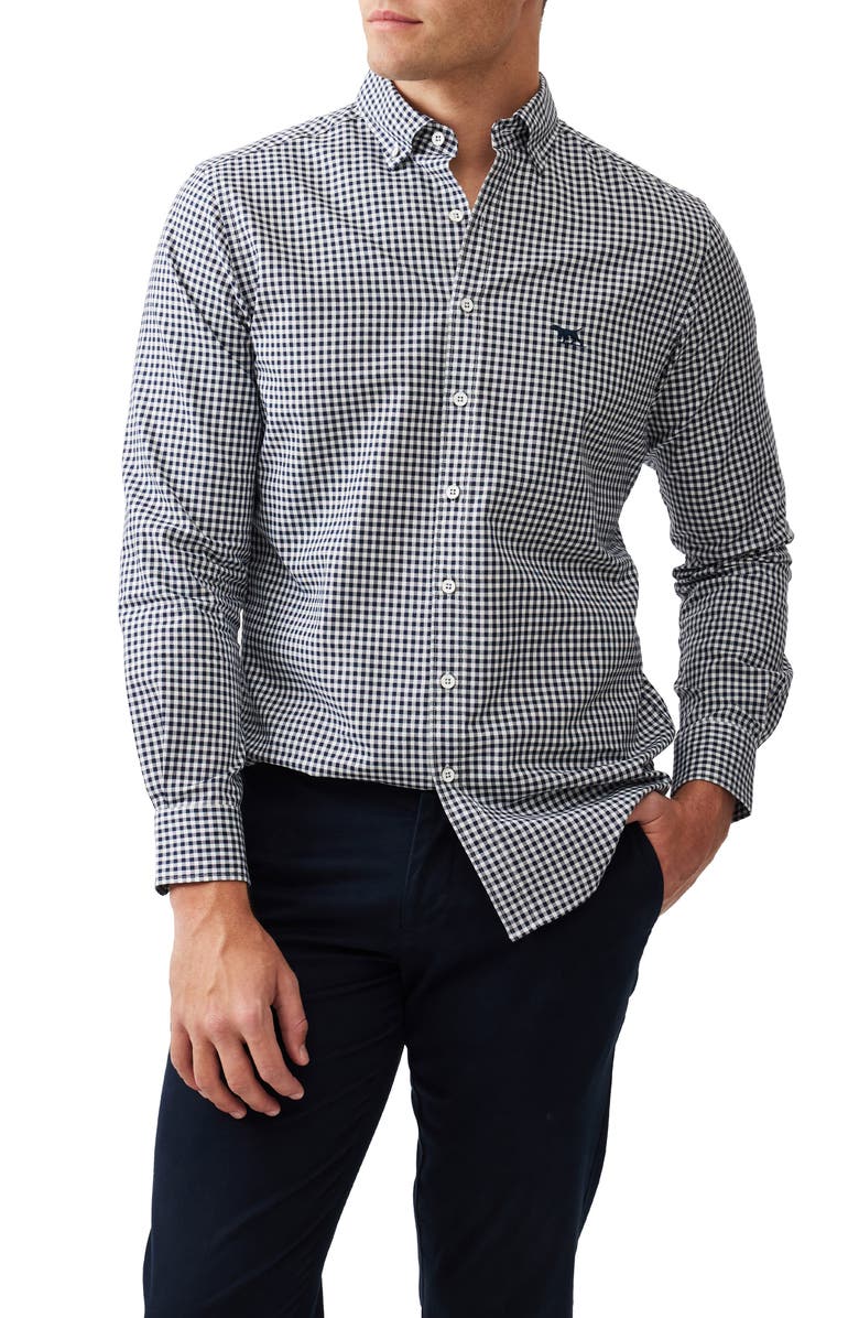 Rodd & Gunn Oxford Bayshore Gingham Sports Fit Shirt, Main, color, Ink