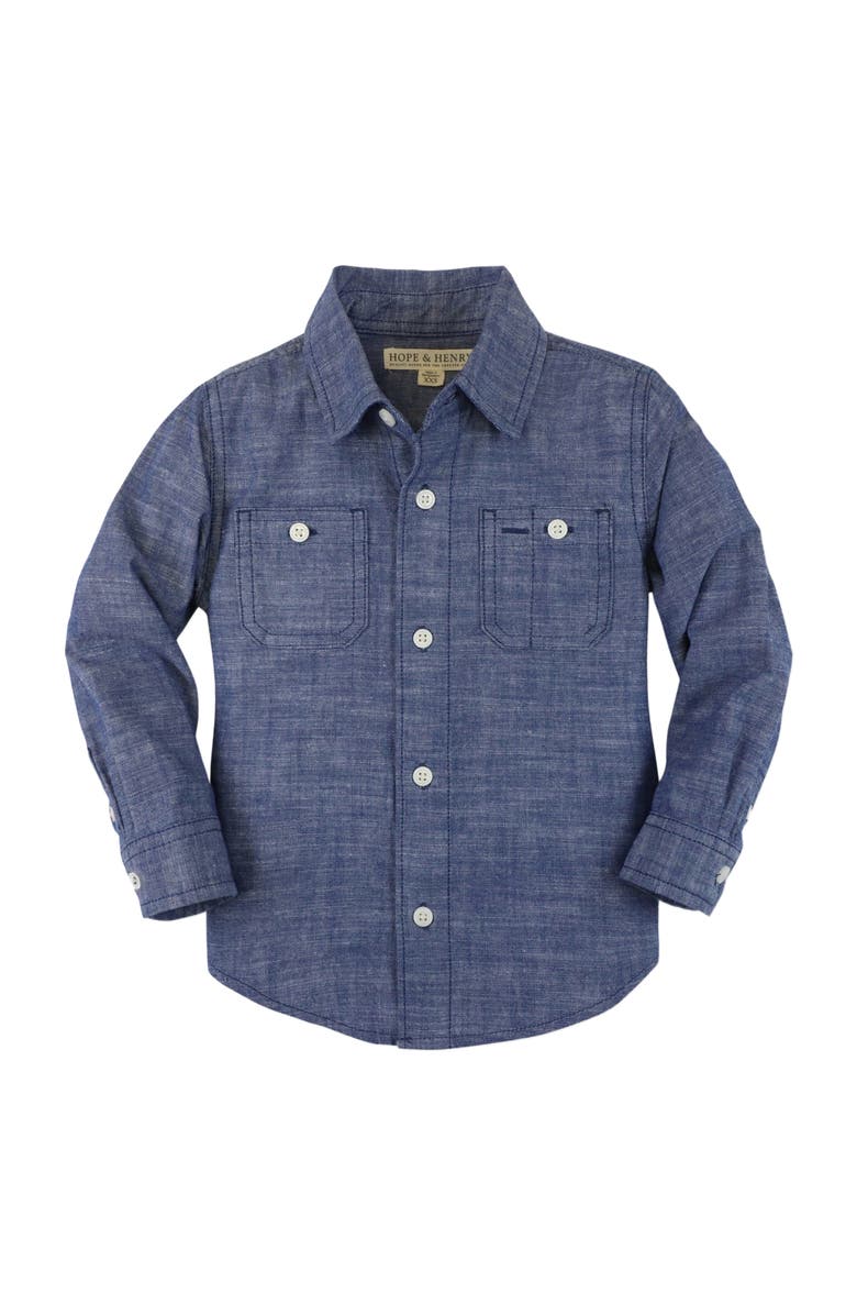 Hope 
Henry Organic Long Sleeve Chambray Button Down Shirt, Alternate, color, Blue Chambray