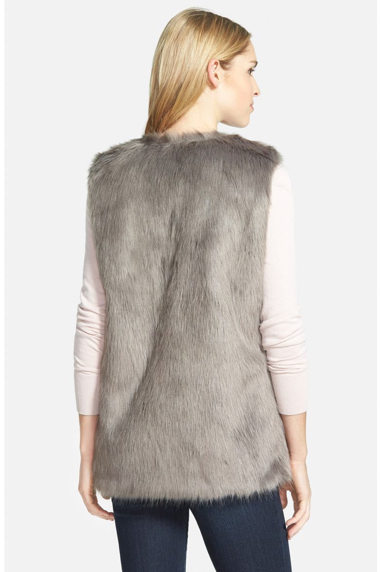 Faux Fur Vest, Alternate, color, GREY