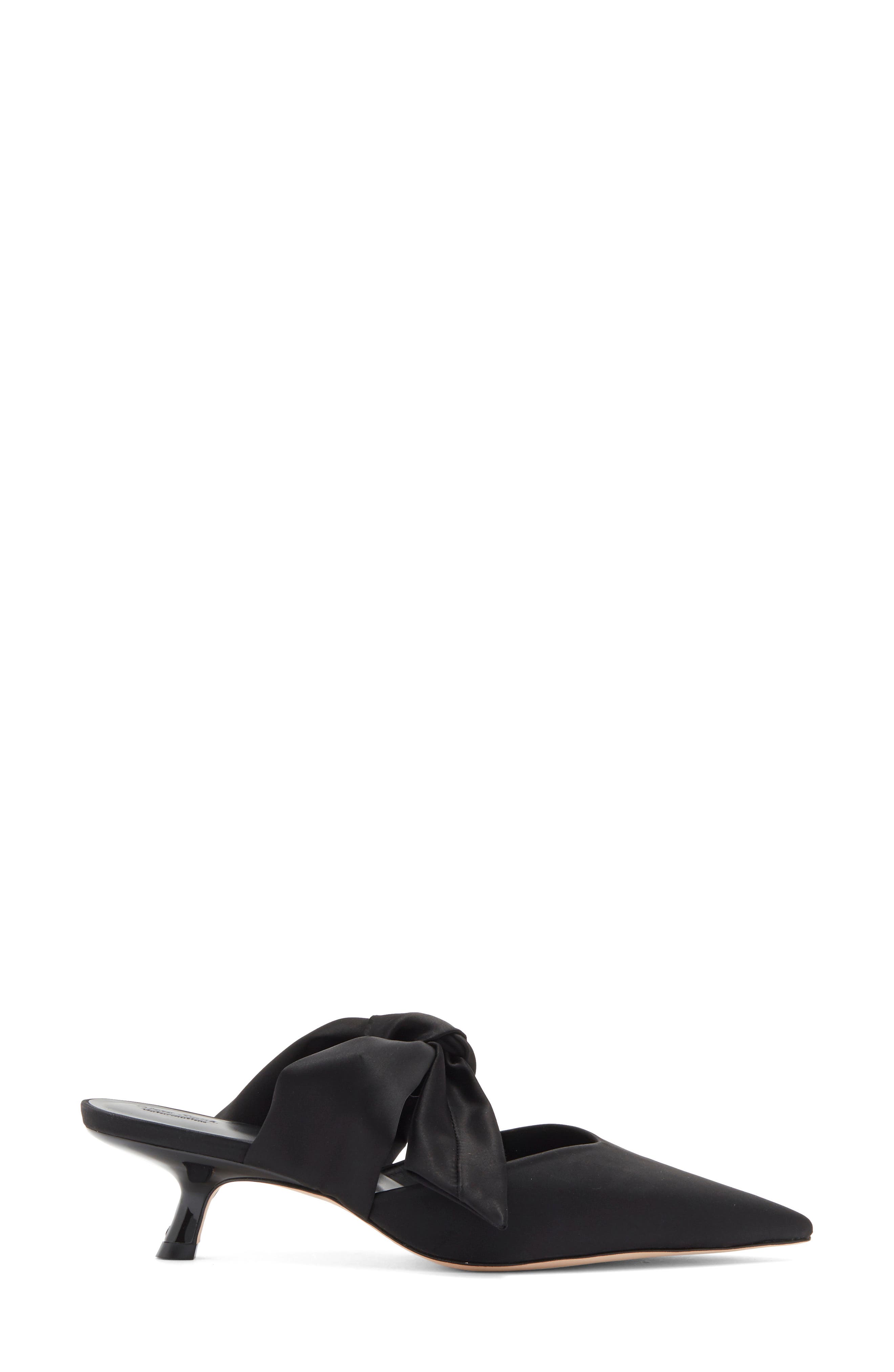 Milk Glass Pointed Toe Mule, Alternate, color, BLACK SATIN