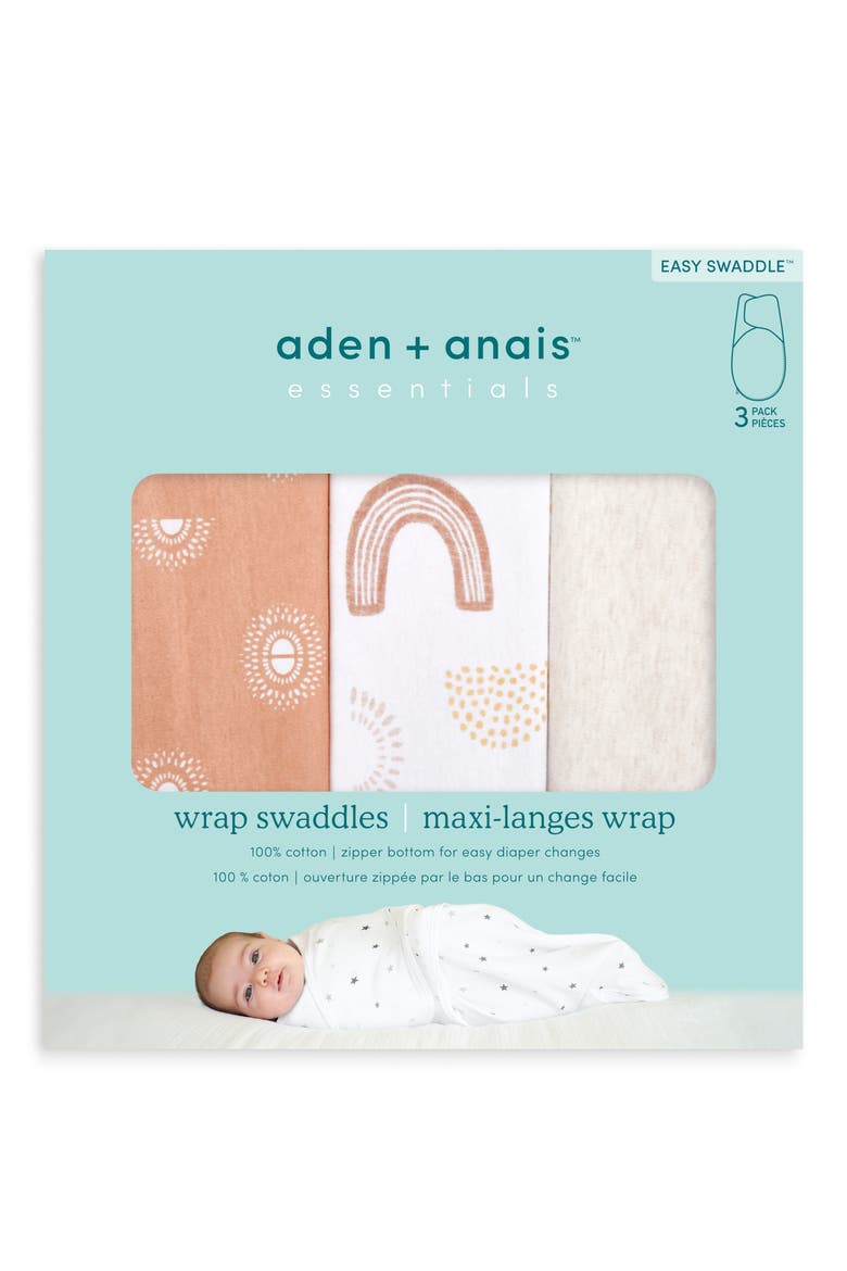 Aden & Anais Essentials Wrap Swaddle - Set of 3, Alternate, color, KEEP RISING TAN