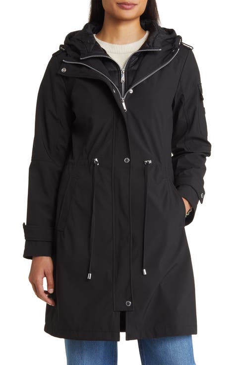 Water Resistant Rain Jacket with Bib