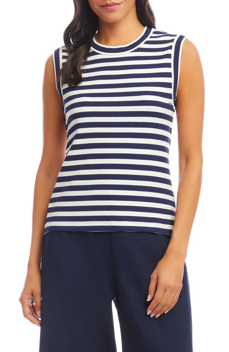 Karen Kane Stripe Tank, Main, color, Blue/ White Stripe