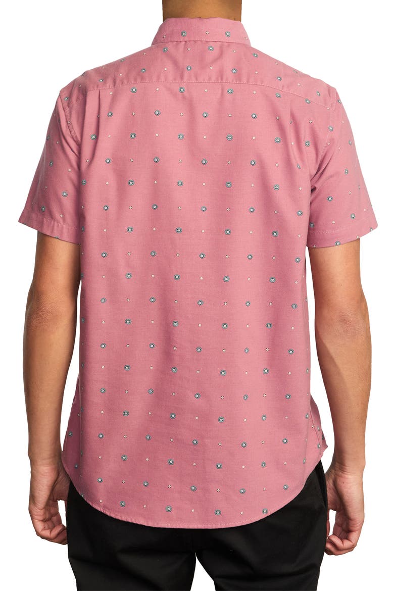 That'll Do Classic Fit Floral Print Short Sleeve Button-Down Shirt, Alternate, color, DUSTY PINK