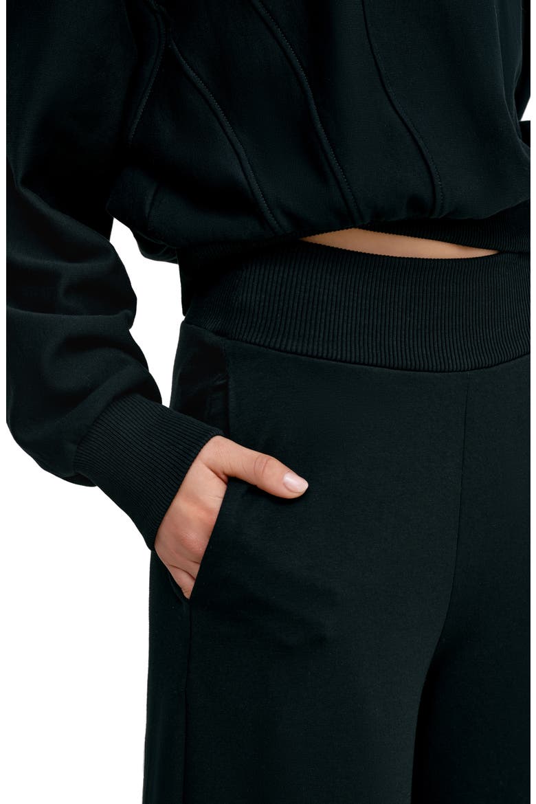 Easton Wide Leg Sweatpants, Alternate, color, BLACK