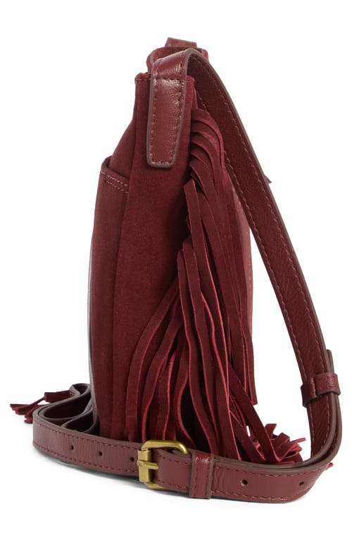 Lucky Brand Bran Nyra Small Fringe Crossbody Bag In Red