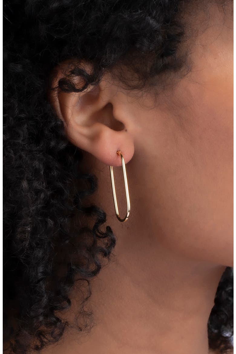 14K Gold Medium Tube Hoop Earrings (Nordstrom Exclusive), Alternate, color, YELLOW GOLD