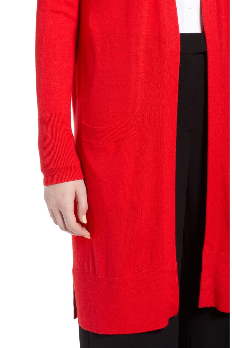 LONG CLOSURELESS CARDIGAN, Alternate, color, RED BLOOM