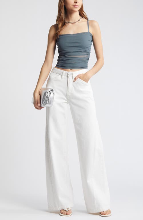 Open Edit Ruched Mesh Camisole