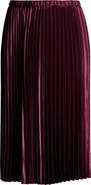 Anne Klein Pleated Satin Midi Skirt