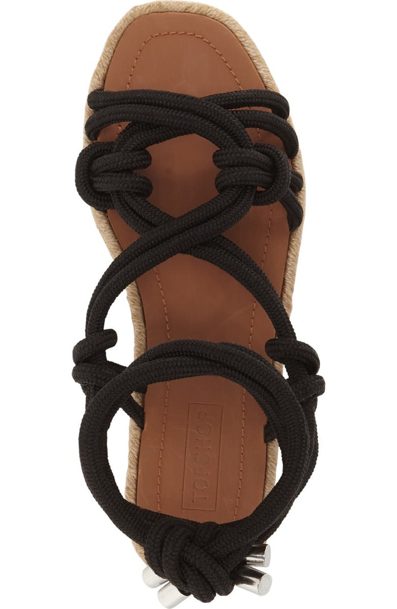 Topshop Knotted Cord Tie Sandal, Alternate, color,