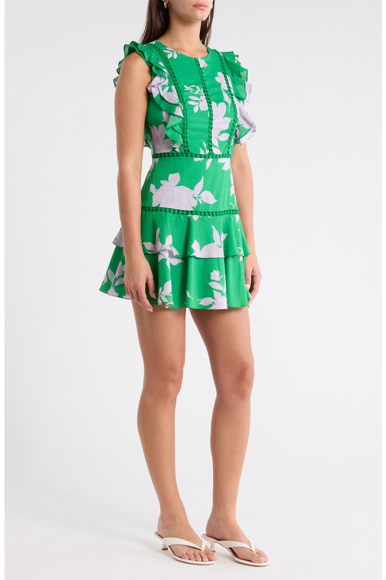 Zama Floral Ruffle Minidress, Alternate, color, KELLY-PINK-MULTI