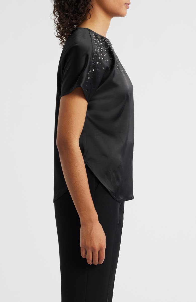 Anne Klein Bateau Neck Heat-Set Crystal Top, Alternate, color, Anne Black