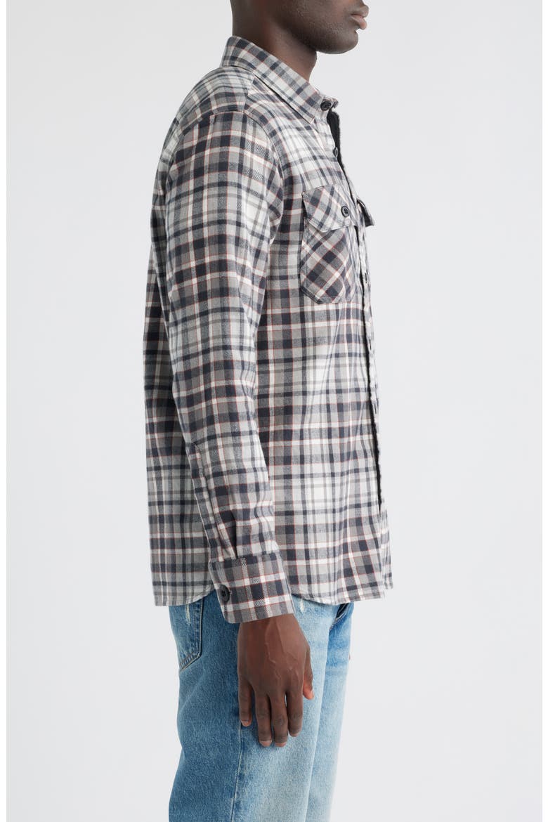 Burnside Plaid Flannel Button-Up Shirt, Alternate, color, GREY PLAID