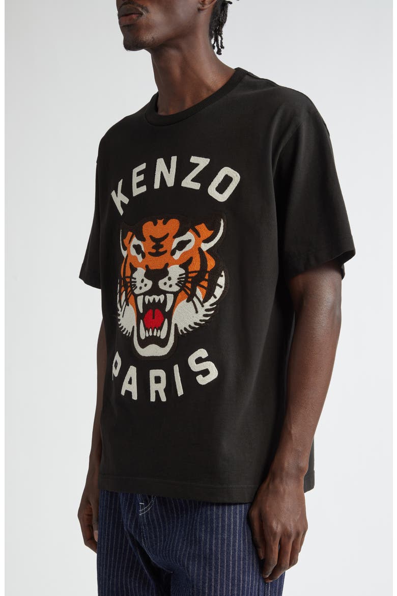 Lucky Tiger Oversize Graphic T-Shirt, Alternate, color, BLACK