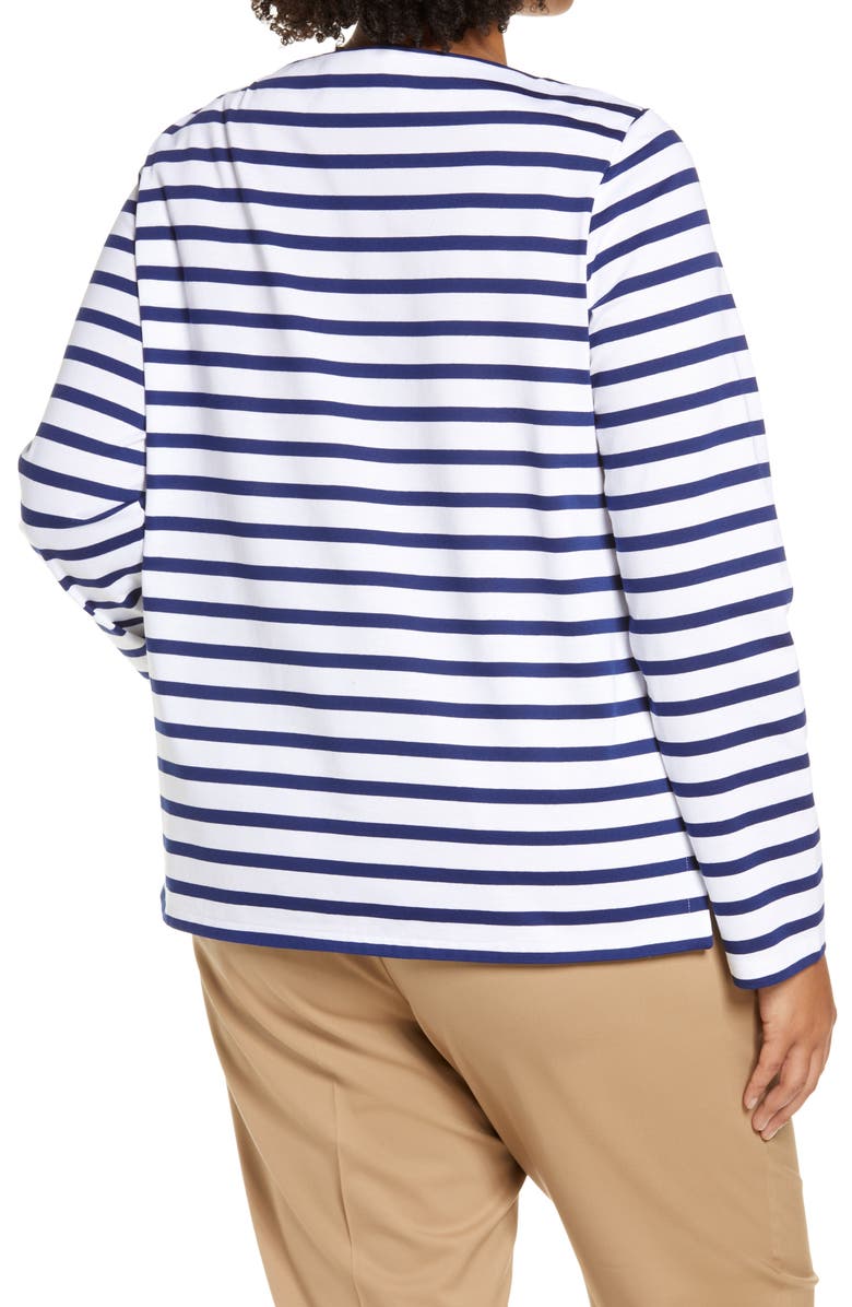 Lafayette 148 New York Women's Keene Stripe Cotton Top, Alternate, color,