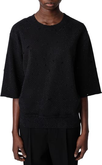 Tシャツ・カットソー Zadig & Voltaire Strass Beaded Cotton Top Zadig & Voltaire Multi Strass Beaded Cotton Top | Nordstrom