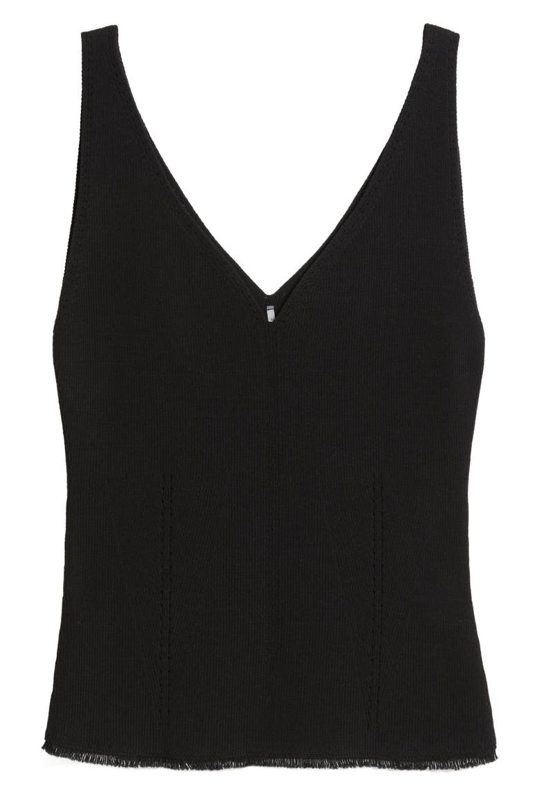 Finley Cotton Sweater Tank, Alternate, color, BLACK