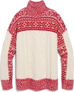 vineyard vines Fair Isle Mock Neck Merino Wool & Cashmere Blend Sweater